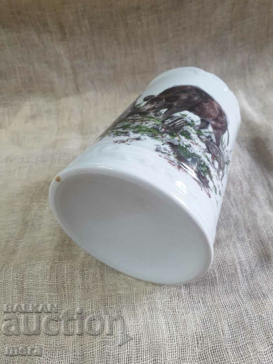 Порцеланова халба с ловни мотиви и позлата - 6 Порцеланова халба с ловни мотиви и позлата - 6