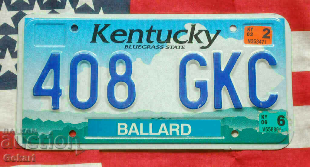 US license plate Plate KENTUCKY