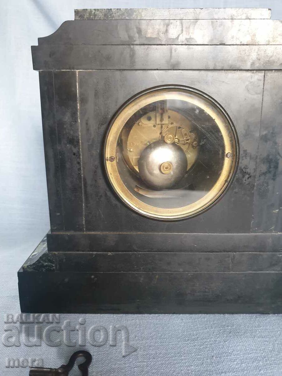 Beautiful antique marble mantel clock - 6