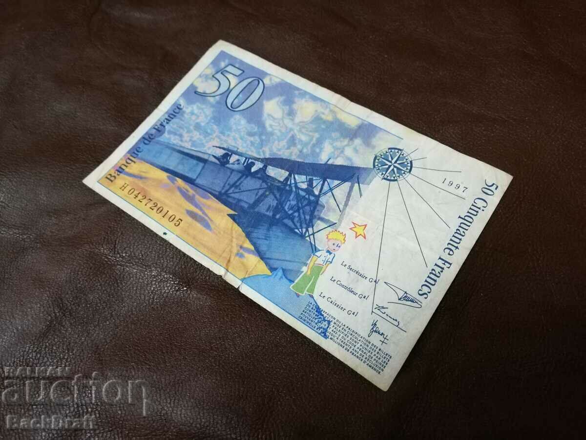 Delivery of Banknote France 50 francs, francs 1997. Delivery of Banknote France 50 francs, francs 1997.