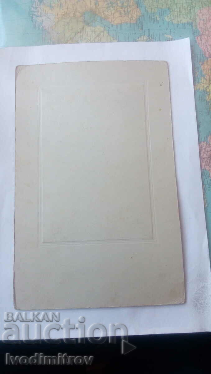 Auction Photo Young woman in a black dress Cardboard Auction Photo Young woman in a black dress Cardboard