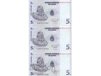 5 centimes 1997 (numere de serie), Republica Democratică Congo