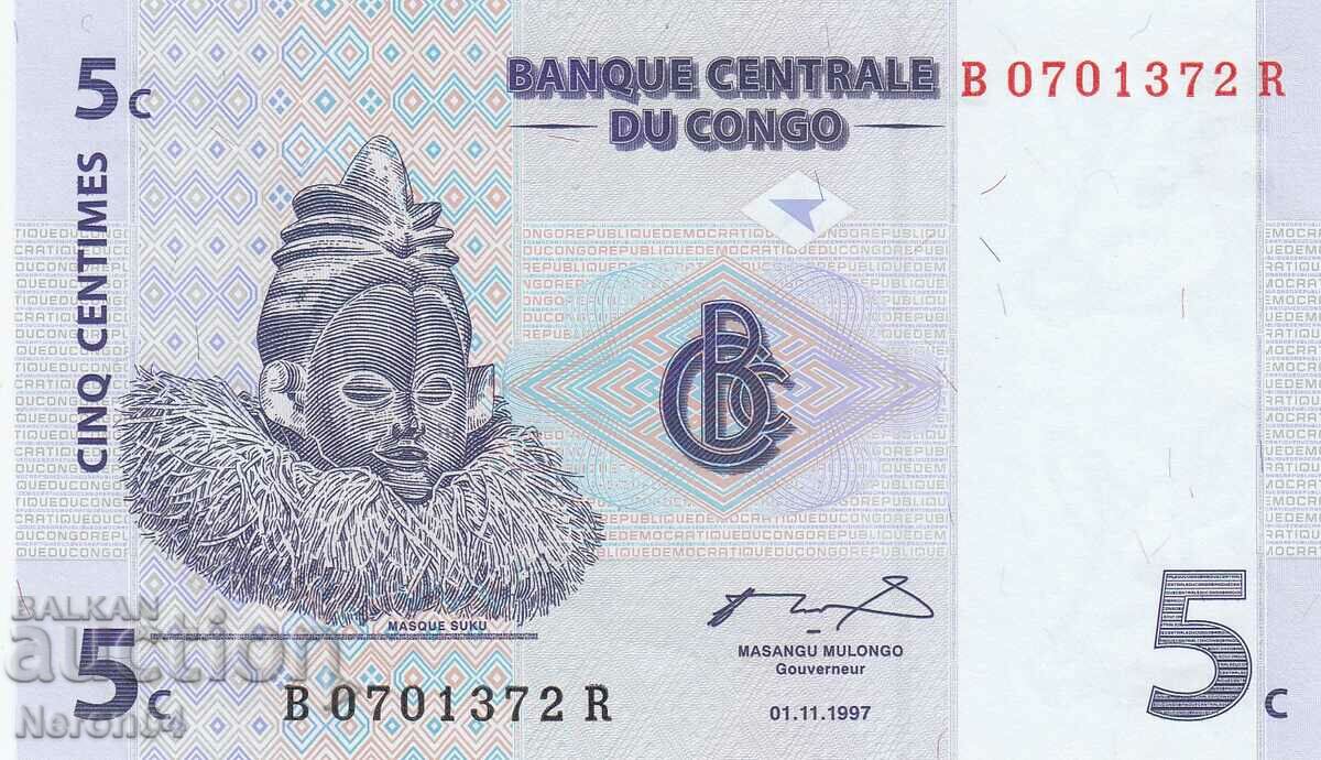 5 centima 1997, Republica Democratică Congo