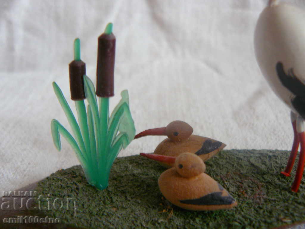 Auction Souvenir figurine - Stork with small-tree and plastic BZNS Troyan Auction Souvenir figurine - Stork with small-tree and plastic BZNS Troyan
