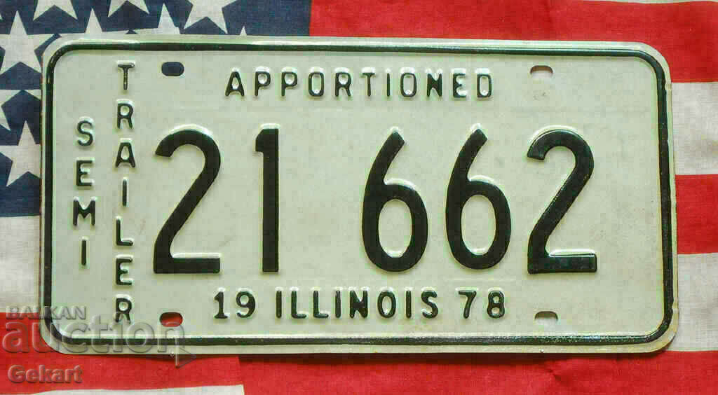 Американски регистрационен номер Табела ILLINOIS 1978