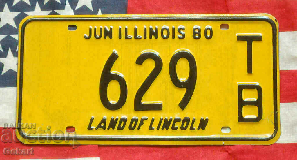 Placă de înmatriculare SUA ILLINOIS 1980