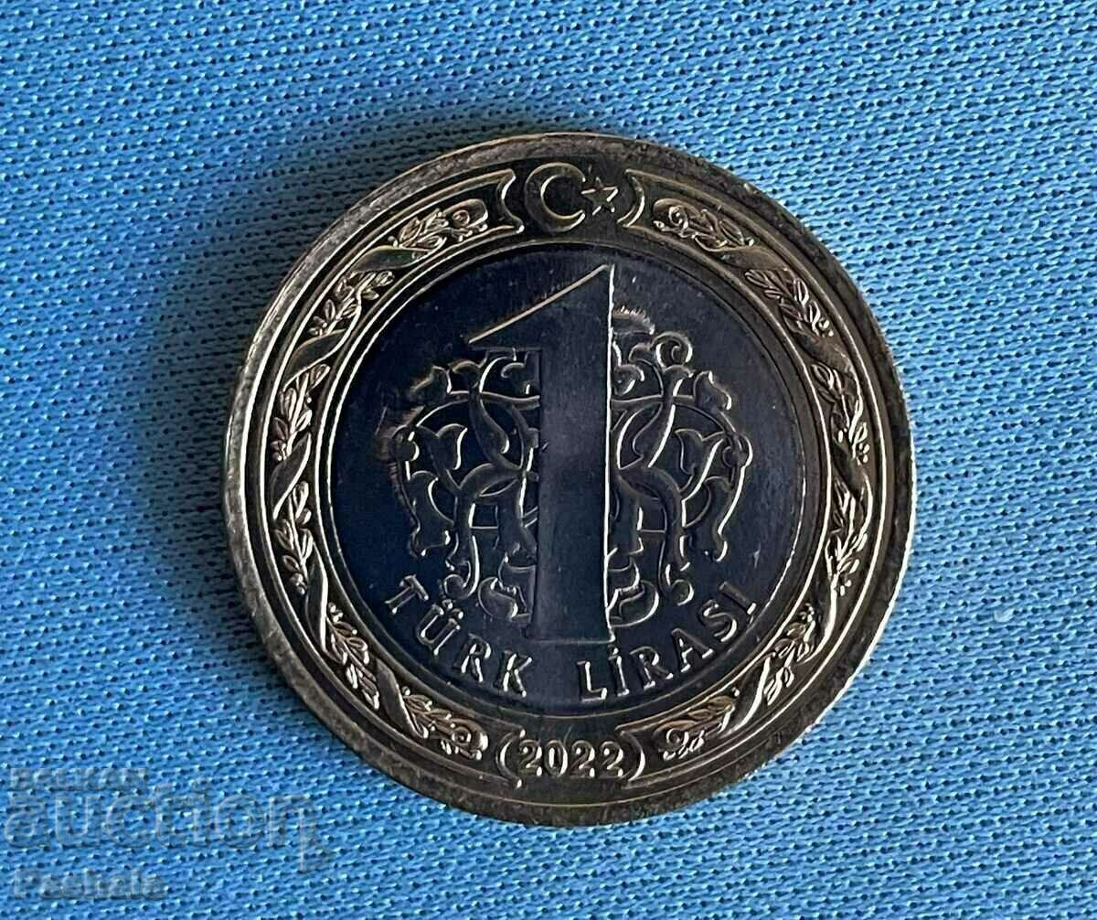 Turkey 1 lira 2022 with price 6.00 BGN | € 3.07