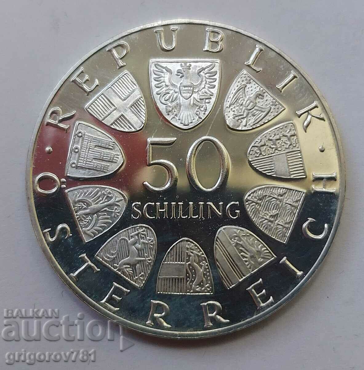 50 Shillings Argint Austria 1974 Dovada - Moneda de argint #21 cu preț € 19.43 | 38.00 BGN