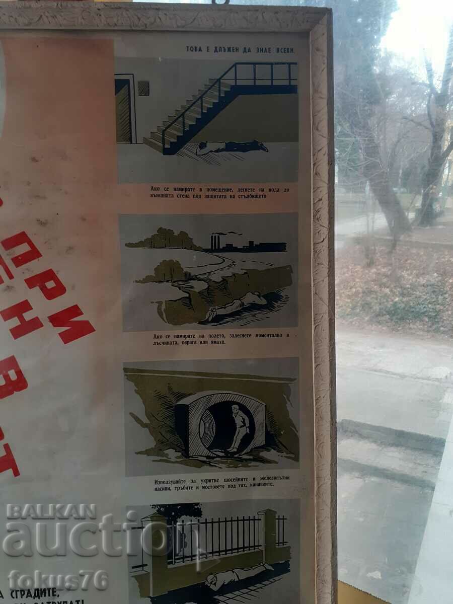 Delivery of Large poster picture SOC civil defense frame glass Delivery of Large poster picture SOC civil defense frame glass