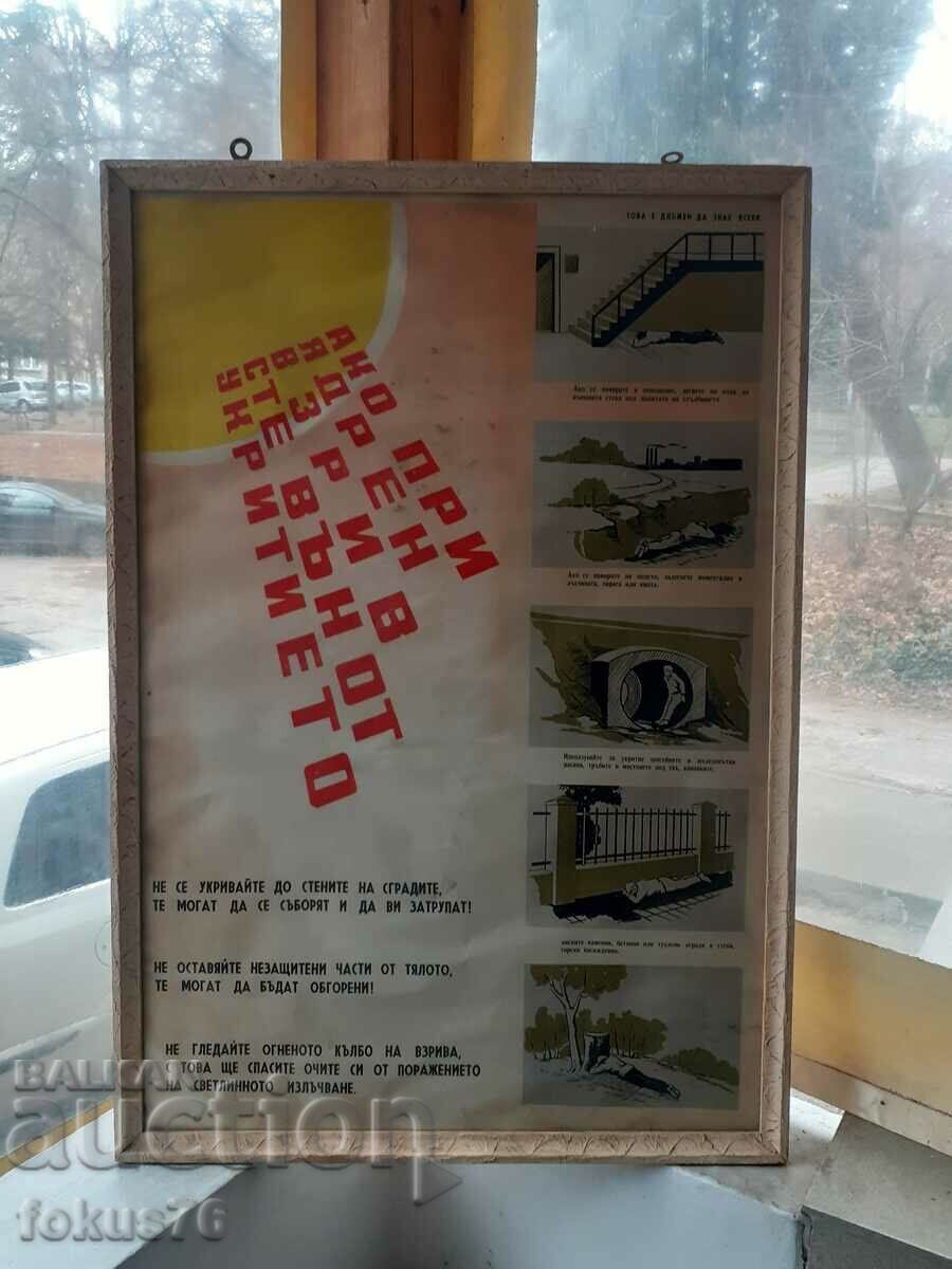 Poză mare poster SOC apărare civilă cadru sticla