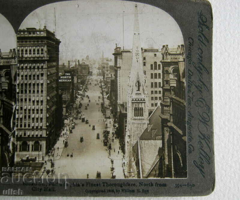 1908 Broad street Philadelphia stereo postcard stereoscope with price 80.00 BGN | € 40.90 1908 Broad street Philadelphia stereo postcard stereoscope with price 80.00 BGN | € 40.90