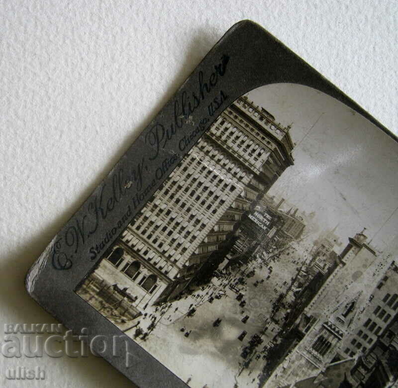 Auction 1908 Broad street Philadelphia stereo postcard stereoscope Auction 1908 Broad street Philadelphia stereo postcard stereoscope