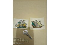 Old decals (stickers) sailboat, ship, boat