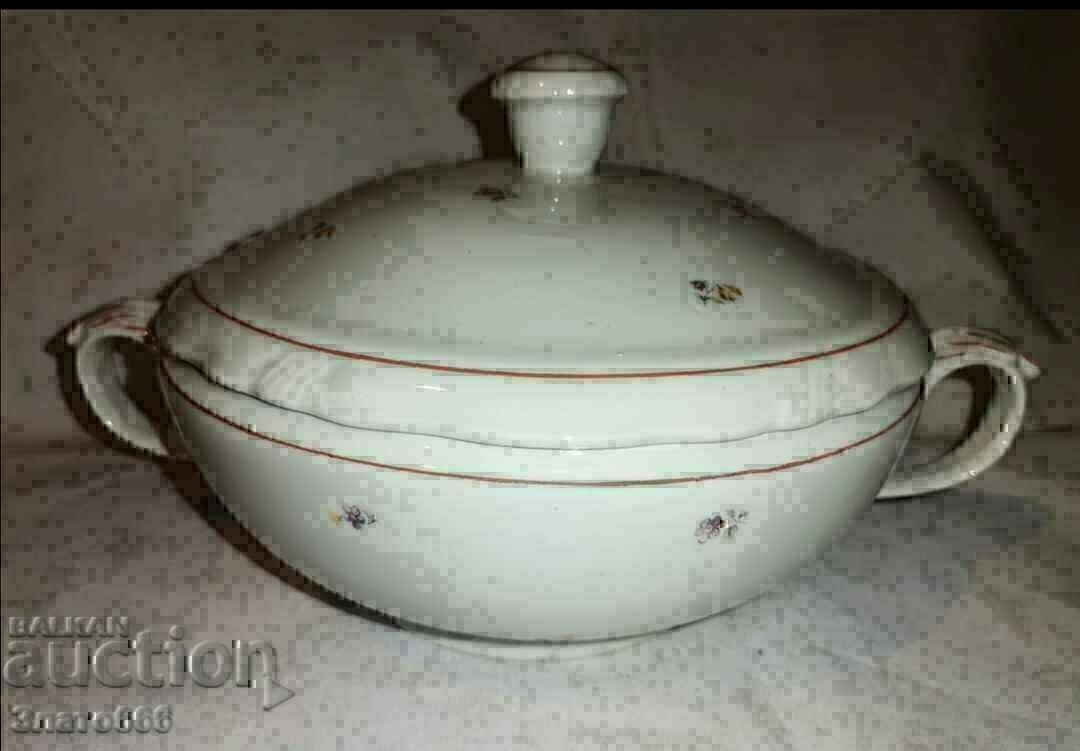 Old Bulgarian porcelain soup bowl Old Bulgarian porcelain soup bowl
