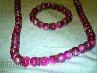 beautiful necklace ot estestven kamek grivna perli kehlibar,,