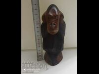 African wooden monkey figure