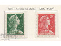 1958. Γαλλία. Mariane - νέες αξίες.