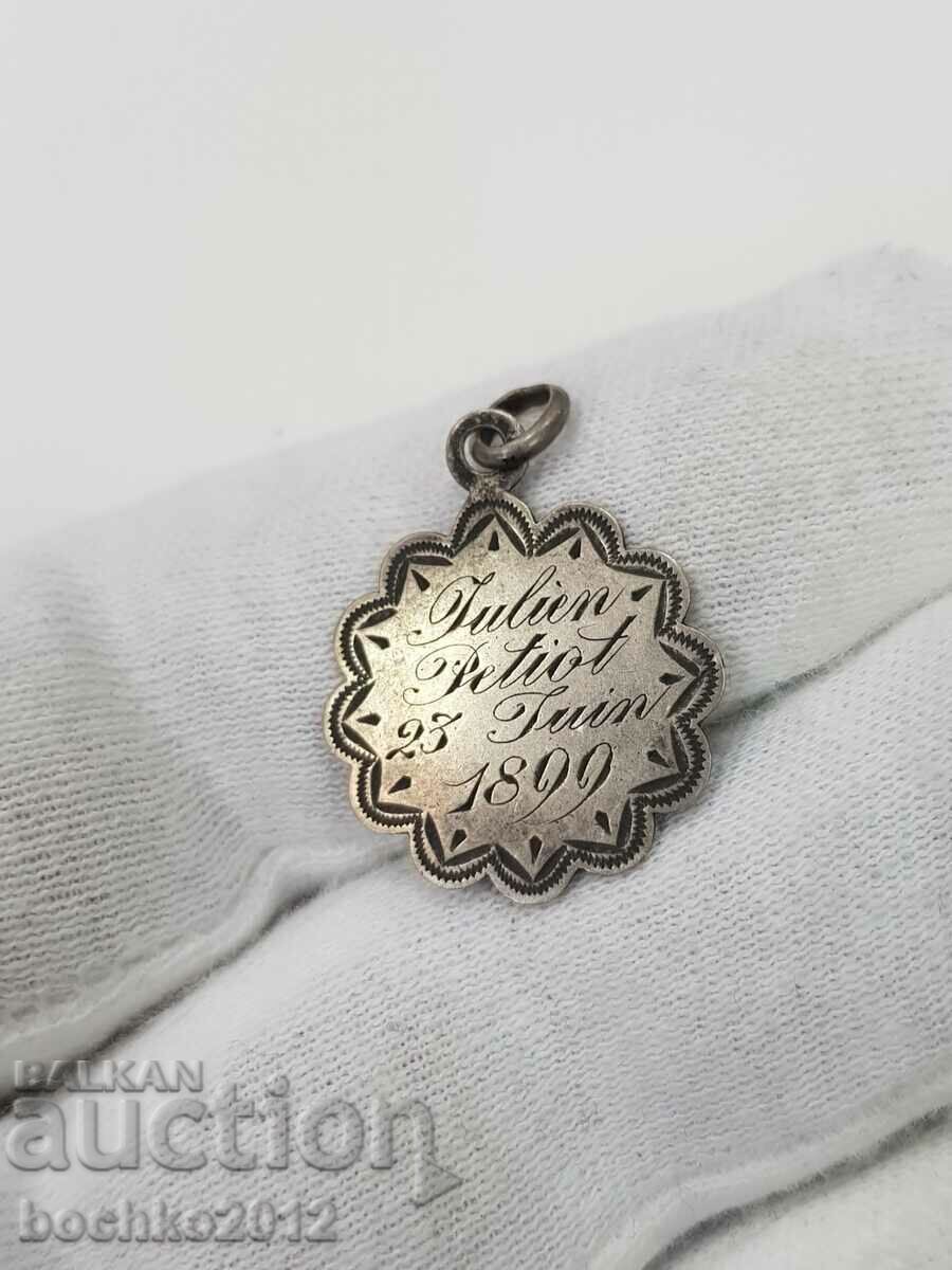 Old Silver Saint Medalion 1899 - 5 Old Silver Saint Medalion 1899 - 5