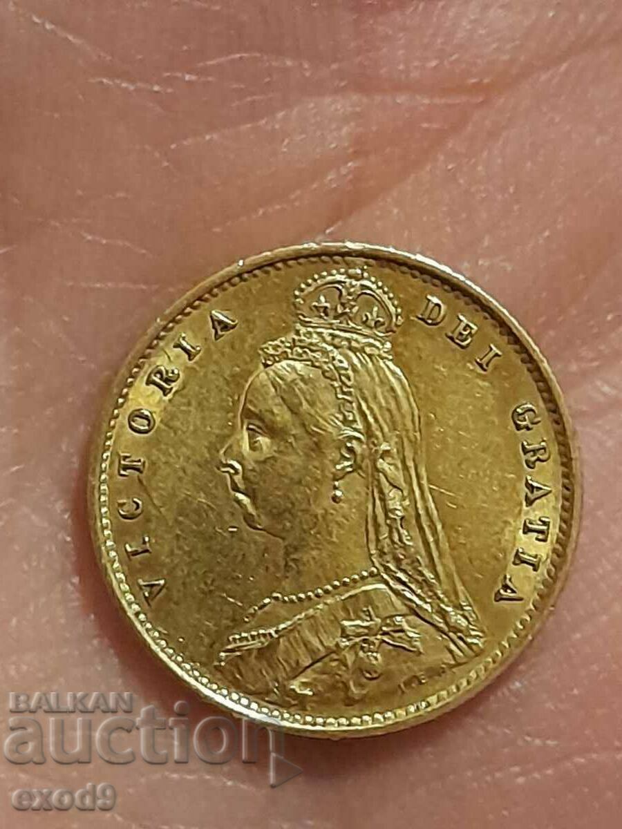 Rare gold coin, 1/2 Sovereign 1887