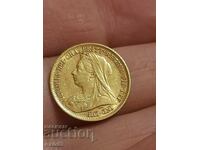 Rare gold coin, 1/2 Sovereign 1898