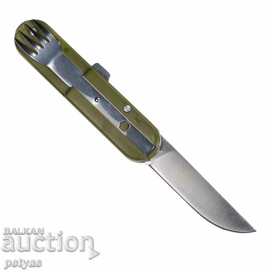 Set turistic-cuțit, lingură, deschizător de furculițe cu preț 15.50 BGN | € 7.93