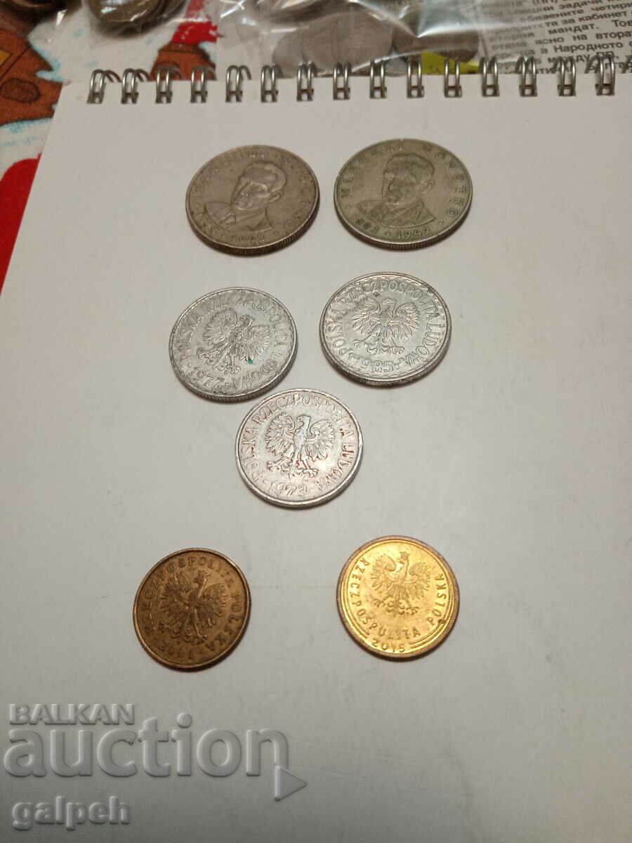 POLAND - LOT OF COINS - 7 pcs. - BGN 2.5 - 5 POLAND - LOT OF COINS - 7 pcs. - BGN 2.5 - 5