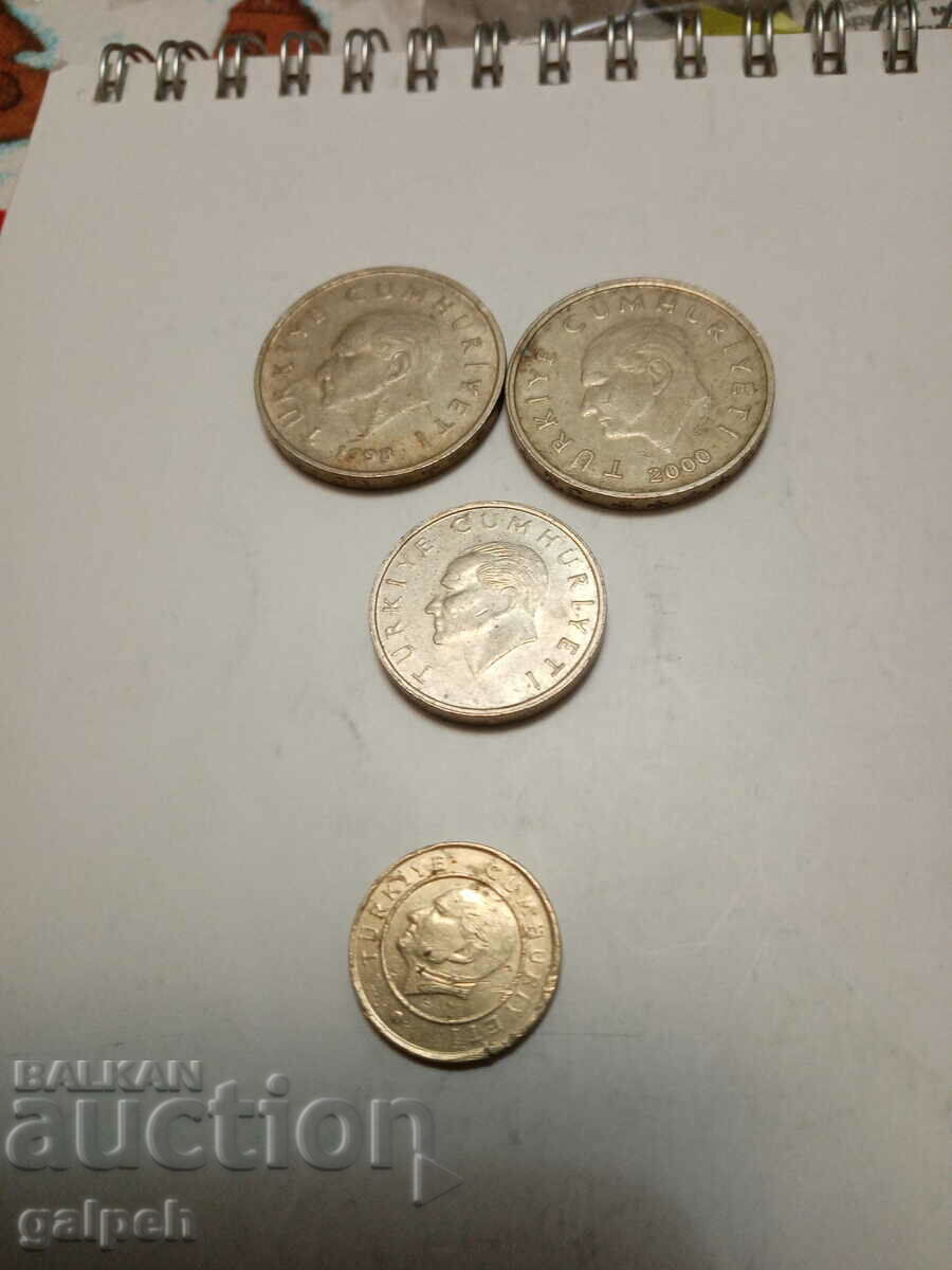 TURKEY - LOT OF COINS - 4 pcs. - BGN 2.2 - 5