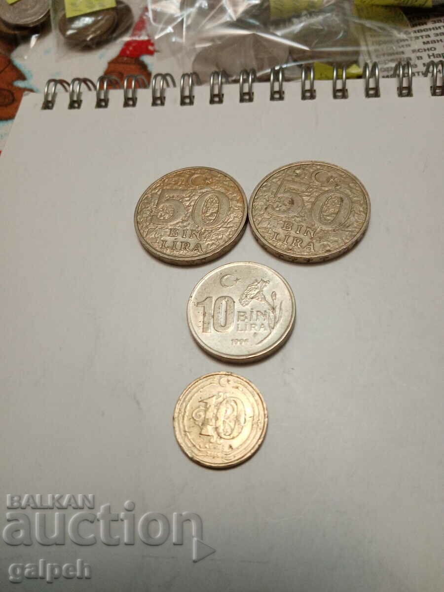 TURKEY - LOT OF COINS - 4 pcs. - BGN 2.2