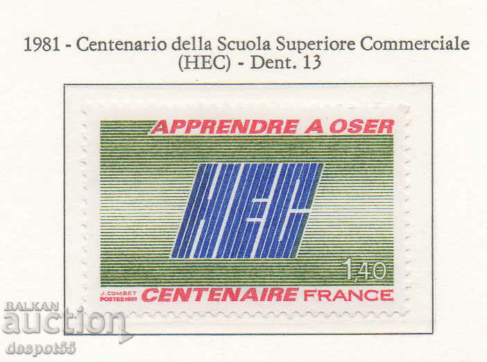 1981. France. 100th Anniversary of the College of Commerce, Paris.