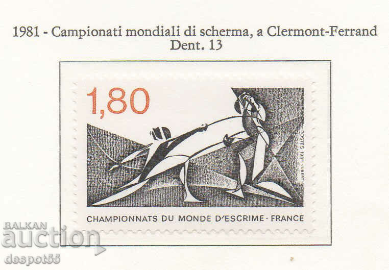 1981. Франция. Световно п-во по фехтовка - Клермон Феран.