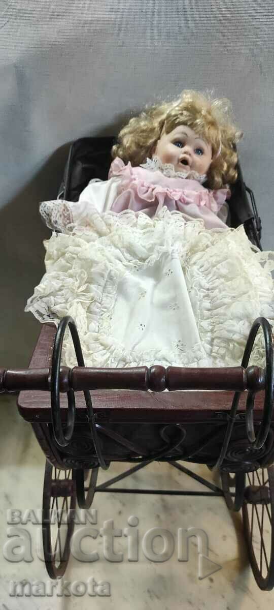Large vintage doll carriage with price 250.00 BGN | € 127.82
