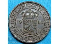 1/2 cent 1914 Dutch India - quite rare