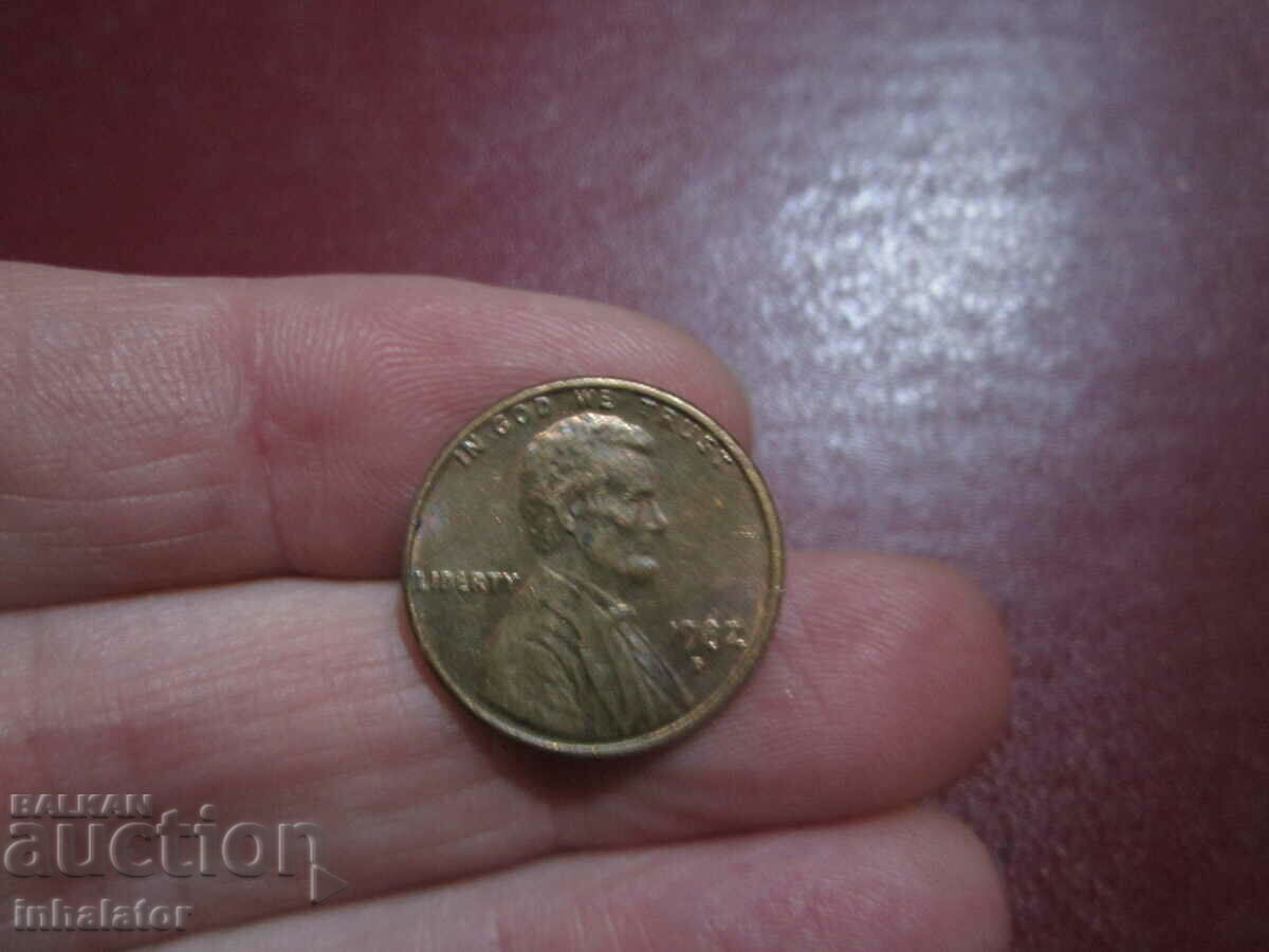 1982 год 1 цент САЩ буква D