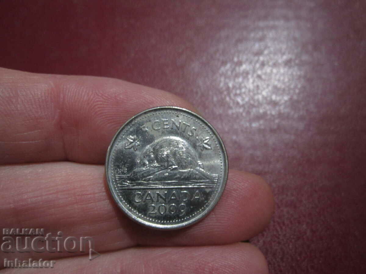 5 цента 2009 год Канада Бобър