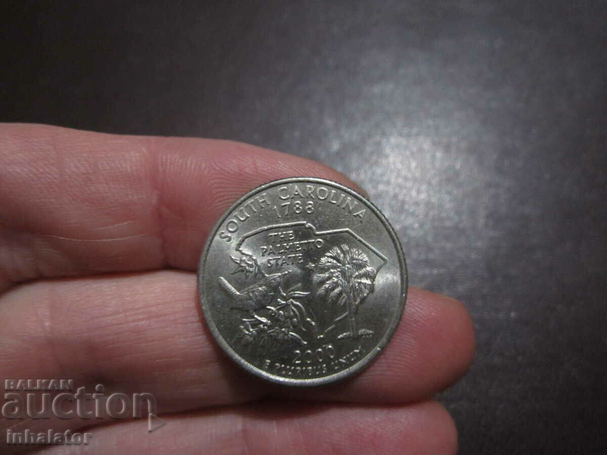 ЮЖНА КАРОЛИНА 25 цента САЩ 2000 г буква D