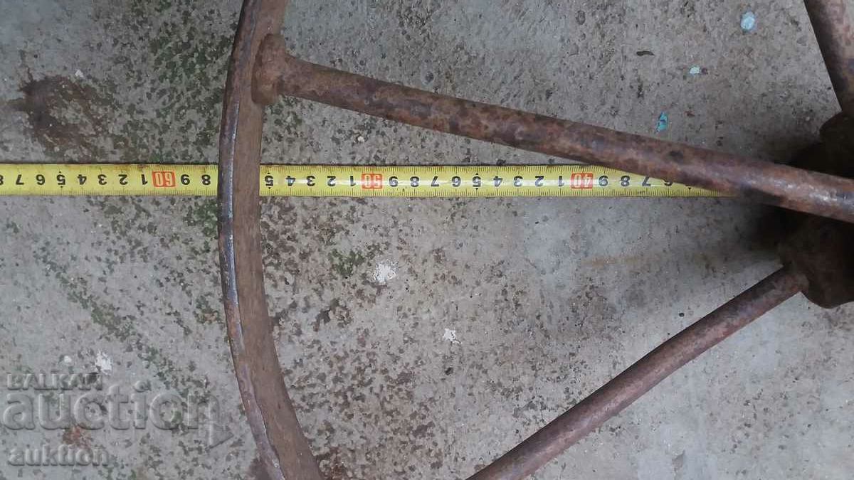 Delivery of WROUGHT RENAISSANCE RIVETED PHATON WHEEL, BICYCLE, WAGON