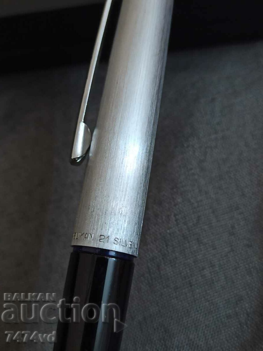 Pen Pelikan 21 Silvexa Germany Golden pen white gold - 6