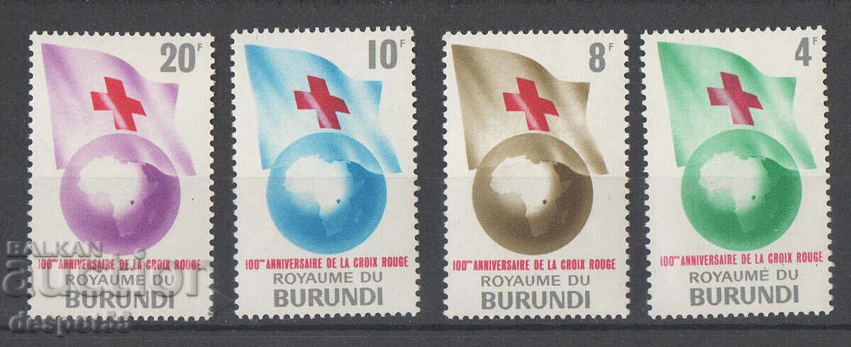 1963. Burundi. 100 de ani Crucea Roșie Internațională.