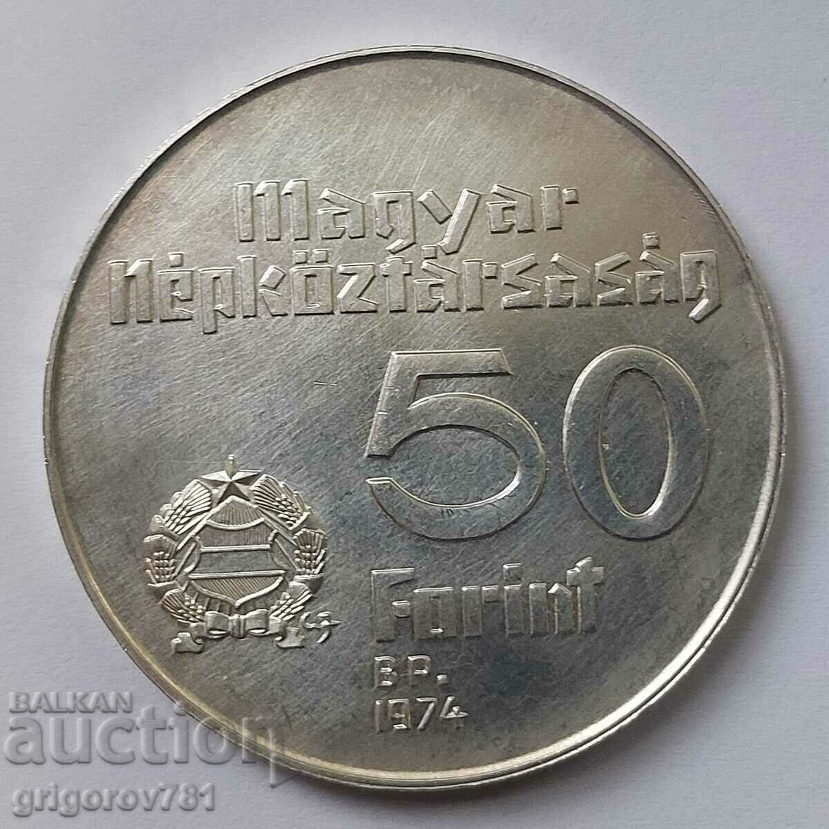 50 forinți argint Ungaria 1974 - monedă de argint cu preț € 15.34 | 30.00 BGN