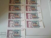 Bancnote de 5 milioane de dinari Iugoslavia 1993.