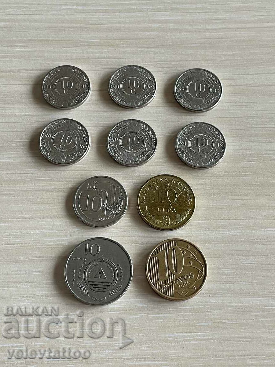 Lot 10 cents/escudo/linden