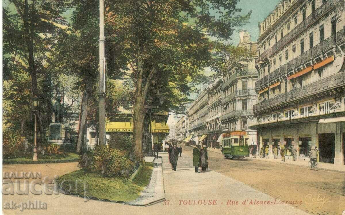 Παλιά καρτ ποστάλ - Τουλούζη, κεντρική οδός