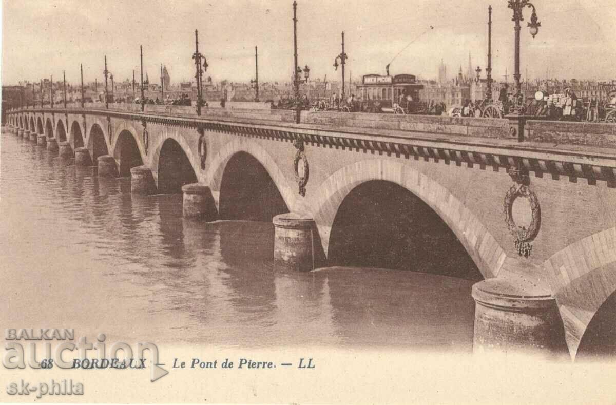 Παλιά καρτ ποστάλ - Μπορντό, γέφυρα του Πιέρ