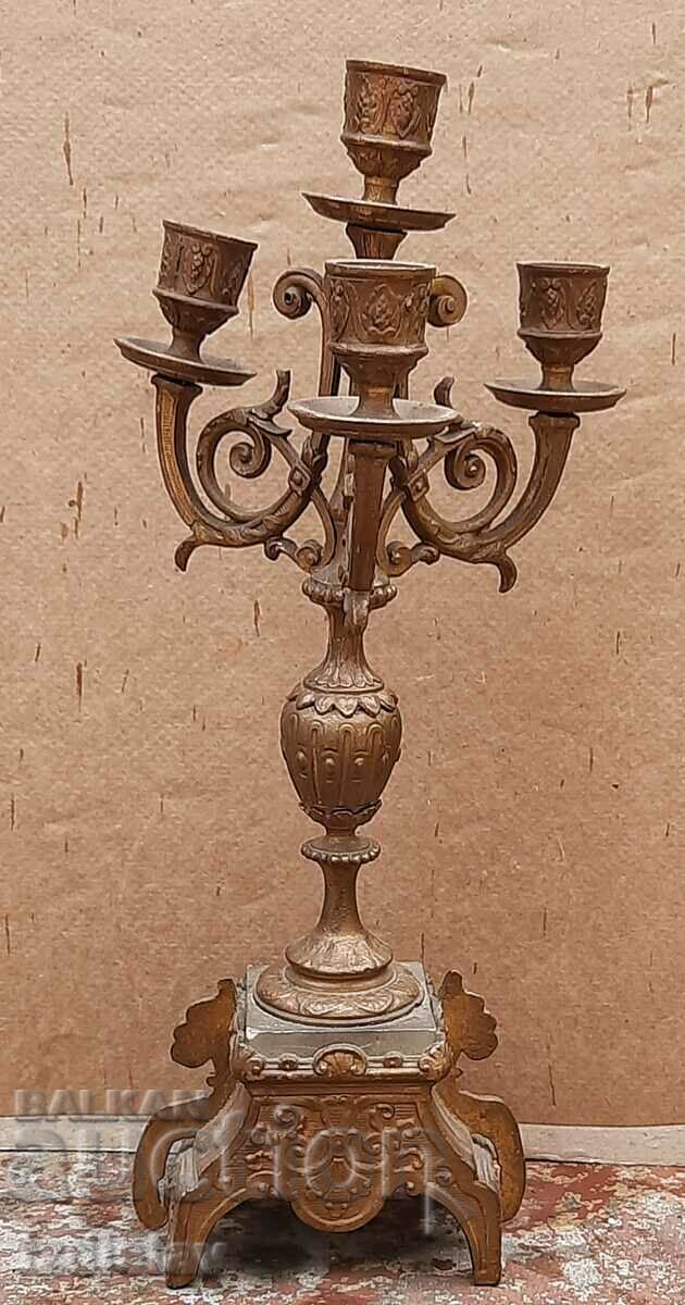 Delivery of Antique bronze and alabaster candle holder. Delivery of Antique bronze and alabaster candle holder.