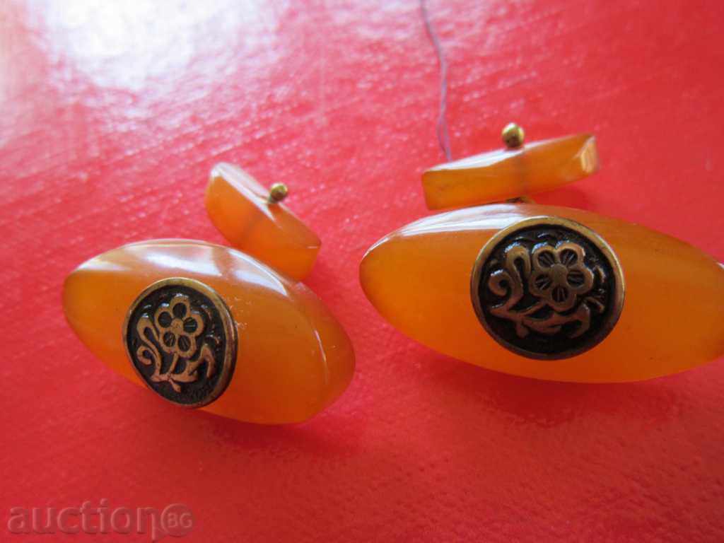 Auction Amazing Russian cufflinks boots with Baltic amber Auction Amazing Russian cufflinks boots with Baltic amber
