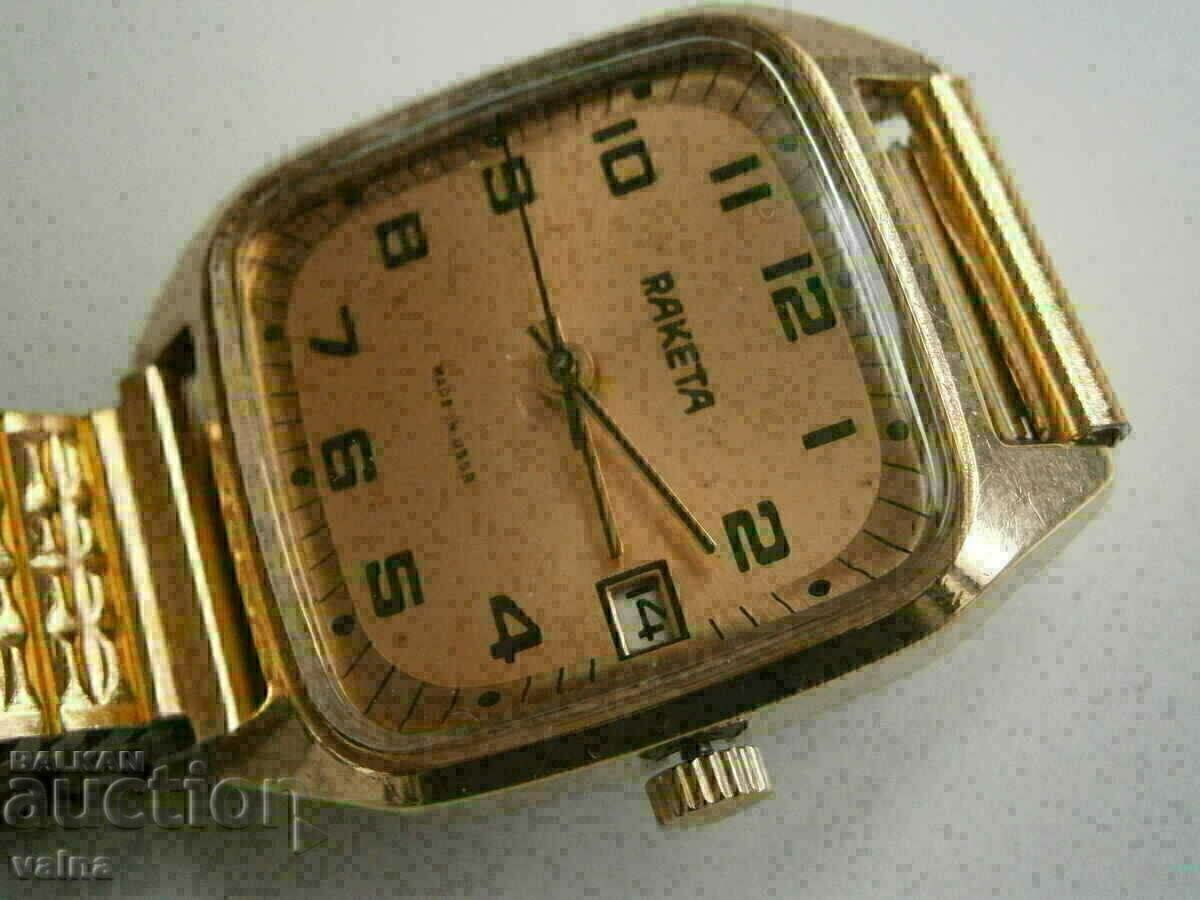 ROCKET cal. 2614.H, made in USSR, case 32.5x32.5mm, Au with price 100.00 BGN | € 51.13