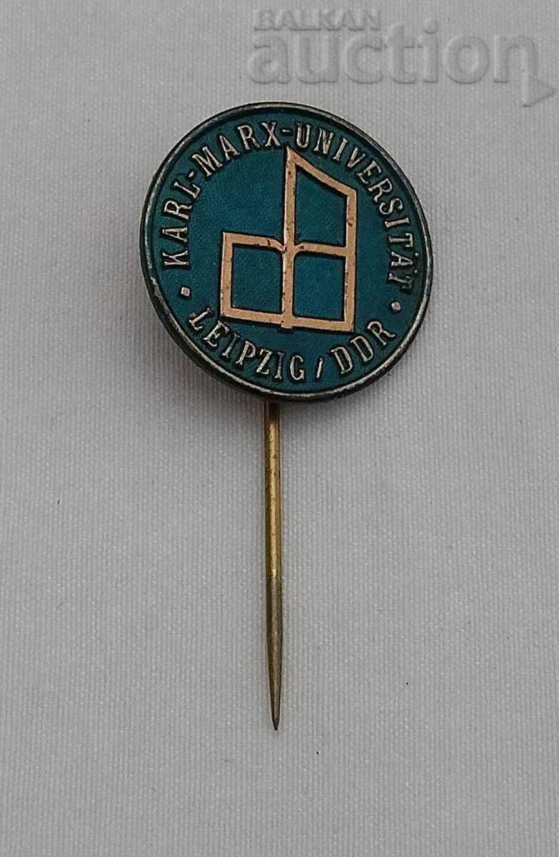 GDR LEIPZIG UNIVERSITY "KARL MARX" GERMANY BADGE with price 7.00 BGN | € 3.58 GDR LEIPZIG UNIVERSITY "KARL MARX" GERMANY BADGE with price 7.00 BGN | € 3.58