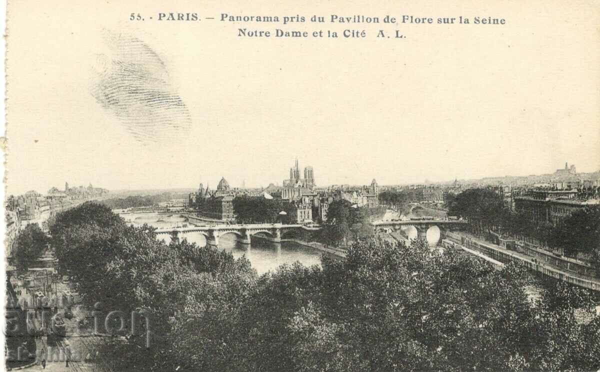 Old postcard - Paris, Pavilion of flowers by the river Seine