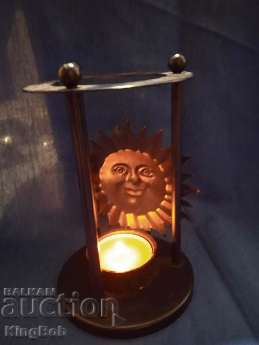 BEAUTIFUL VINTAGE METAL CANDLE "SUN" - 6 BEAUTIFUL VINTAGE METAL CANDLE "SUN" - 6