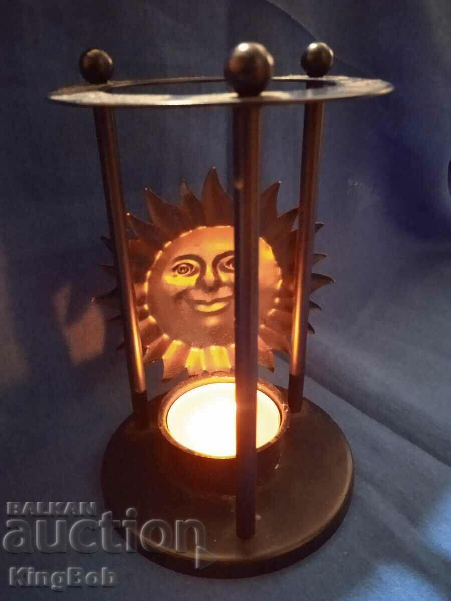 BEAUTIFUL VINTAGE METAL CANDLE "SUN" - 7 BEAUTIFUL VINTAGE METAL CANDLE "SUN" - 7